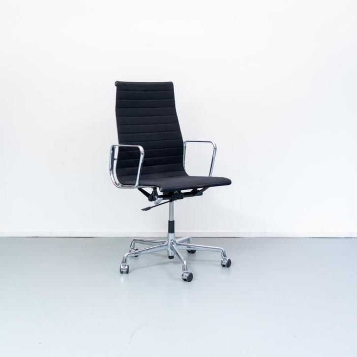 12x Vitra Eames EA 119 Bureaustoel Zwart Hopsak - Chroom, Huis en Inrichting, Bureaustoelen, Zo goed als nieuw, Bureaustoel, Zwart