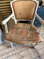 Vintage stoel met jute bekleding brocant, Ophalen, Gebruikt, Bruin, Eén