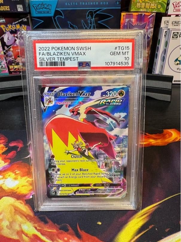 Blaziken Vmax #TG15 PSA 10, Ophalen of Verzenden, Zo goed als nieuw