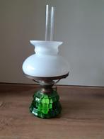 Zeldzame olielamp C.F.H. Cristal 8" groen glas, Ophalen of Verzenden