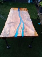 Epoxy boomstamtafel met rivier, Huis en Inrichting, Ophalen, 200 cm of meer, 50 tot 100 cm, Zo goed als nieuw