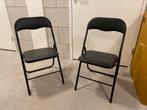 2 stuks zwarte inklapbare stoelen, Huis en Inrichting, Ophalen, Zo goed als nieuw