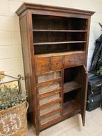 Koloniale houten buffet kast rustiek, Ophalen, Gebruikt, 25 tot 50 cm, 200 cm of meer