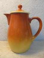 Vintage oranje gevlamde para feu le sphinx koffiepot theepot, Ophalen of Verzenden, Gebruikt, Overige stijlen, Overige typen