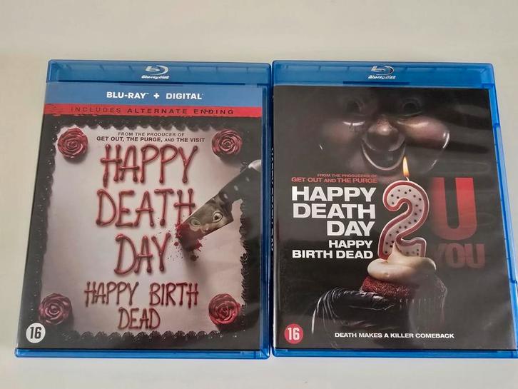 Blu-ray happy death day & happy death day 2u, Cd's en Dvd's, Blu-ray, Zo goed als nieuw, Horror, Ophalen of Verzenden