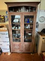 Eiken servies/linnenkast jaren 30, Huis en Inrichting, Kasten | Buffetkasten, Ophalen