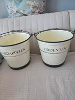 Vintage Emaille Emmer Set - Aardappelen & Groenten, Antiek en Kunst, Antiek | Emaille, Ophalen of Verzenden