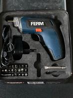 Ferm Schroefmachine met accessoires - gebruikt, Gebruikt, Variabele snelheid, Ophalen of Verzenden, Boor- en Schroefmachine