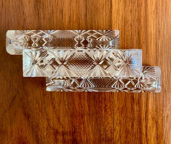 Twaalf kristallen messenleggers van Steinachhütte, Antiek en Kunst, Antiek | Glas en Kristal, Ophalen of Verzenden