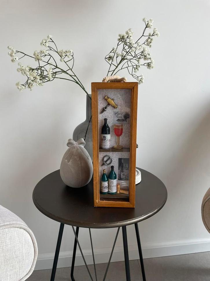 Leuk houten wijnkistje, Huis en Inrichting, Woonaccessoires | Wijnrekken, Zo goed als nieuw, Minder dan 50 cm, Hout, Minder dan 5 flessen