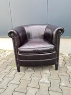 Chesterfield club fauteuil zwart leer + GRATIS BEZORGD