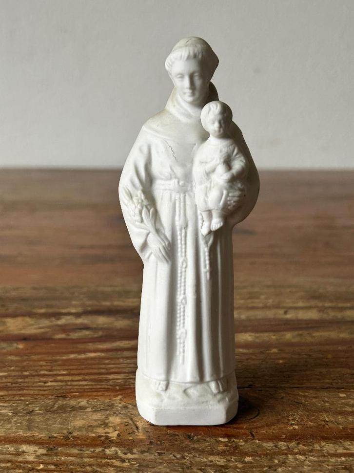 Beeld / sculptuur - biscuit porselein - Heilige Antonius, Antiek en Kunst, Antiek | Religie, Ophalen of Verzenden