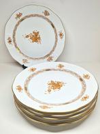 Herend 6 dinerborden Apponyi brown decor, Hongarije 20e eeuw, Ophalen of Verzenden