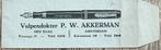 zakje vulpendokter vulpen  Akkerman Den Haag Amsterdam, Overige merken, Ophalen of Verzenden, Zo goed als nieuw, Met reclame