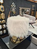Witte Poef met Zachte Bekleding, Baranmeubels@gmail.com, Rond, Nieuw, Ophalen of Verzenden