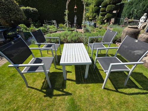 Tuinset Loungeset Life Outdoor alu 1 loungetafel 4 stoelen, Tuin en Terras, Tuinsets en Loungesets, Gebruikt, Loungeset, Aluminium