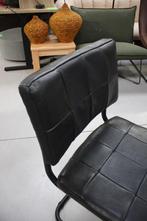 6 x eetkamerstoel Nelson Jess Design metaal leer zwart, Huis en Inrichting, Stoelen, Ophalen, Zwart, Zo goed als nieuw, Metaal