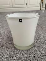 Mooie witte glazen vaas van het merk: Leonardo, Wit, Ophalen of Verzenden, Minder dan 50 cm, Glas