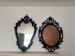 Zwarte Spiegel & Fotolijst Set, Huis en Inrichting, Woonaccessoires | Spiegels, Minder dan 50 cm, Ophalen of Verzenden, Zo goed als nieuw