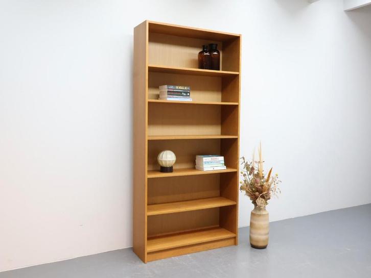Deense boekenkast | Vintage | Blond eiken, Huis en Inrichting, Kasten | Boekenkasten, Zo goed als nieuw, 50 tot 100 cm, Minder dan 100 cm