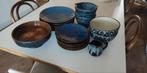 22 delig blauw aardewerk servies, Nieuw, Ophalen of Verzenden, Bord(en), Overige stijlen