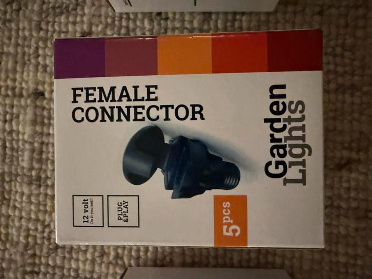 Garden Lights Female connector doos 5 stuks nieuw, Tuin en Terras, Buitenverlichting, Zo goed als nieuw, Overige typen, Minder dan 50 watt