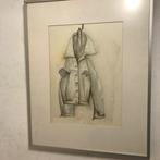 Aquarel stilleven 'Jasje aan een kapstokhaak', Ophalen of Verzenden