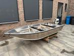 Aluminium boot met 6pk 2takt, Watersport en Boten, Vis- en Consoleboten, Ophalen, Tot 10 pk, Aluminium, Zo goed als nieuw