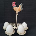 Brocante metalen eierhouder haan, Ophalen of Verzenden, Staal