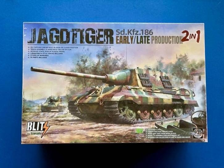 Takom	8001	Sd.Kfz.186 Jagdtiger Early/Late	1/35, Hobby en Vrije tijd, Modelbouw | Auto's en Voertuigen, Nieuw, 1:32 tot 1:50, Italeri