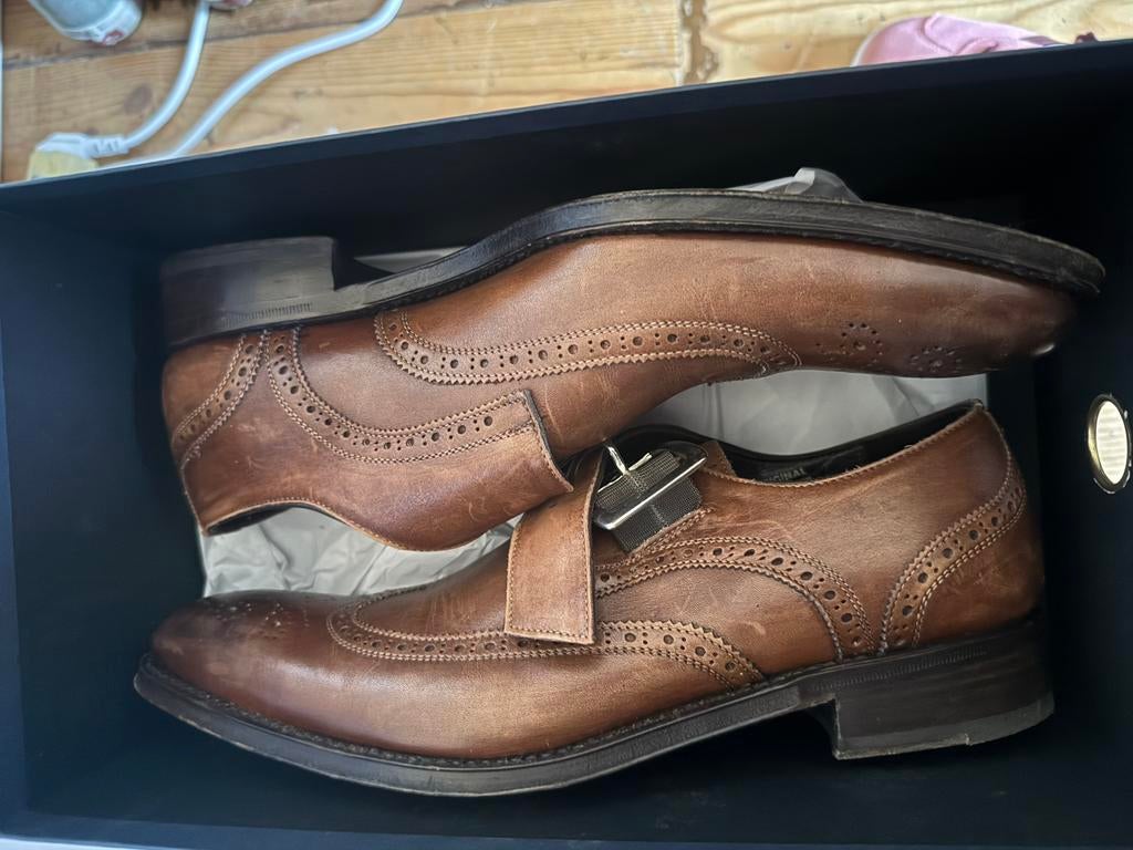 Harris, leren schoen met gesp, als nieuw, luigi  m 40-41, Kleding | Heren, Schoenen, Ophalen of Verzenden, Zo goed als nieuw