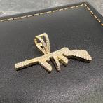 14 karaat gouden hanger uzi model wapen pistool geweer, Ophalen of Verzenden, Zo goed als nieuw