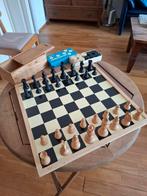 Schaak/damset compleet, King 8,5 cm, Ophalen of Verzenden, Zo goed als nieuw
