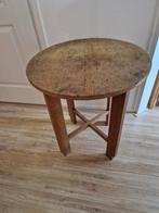 Oude bijzettafel, 45 tot 60 cm, Gebruikt, Rond, Hout