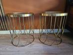 Bijzettafeltjes goud metaal, Ophalen, Minder dan 45 cm, Minder dan 55 cm, Metaal of Aluminium