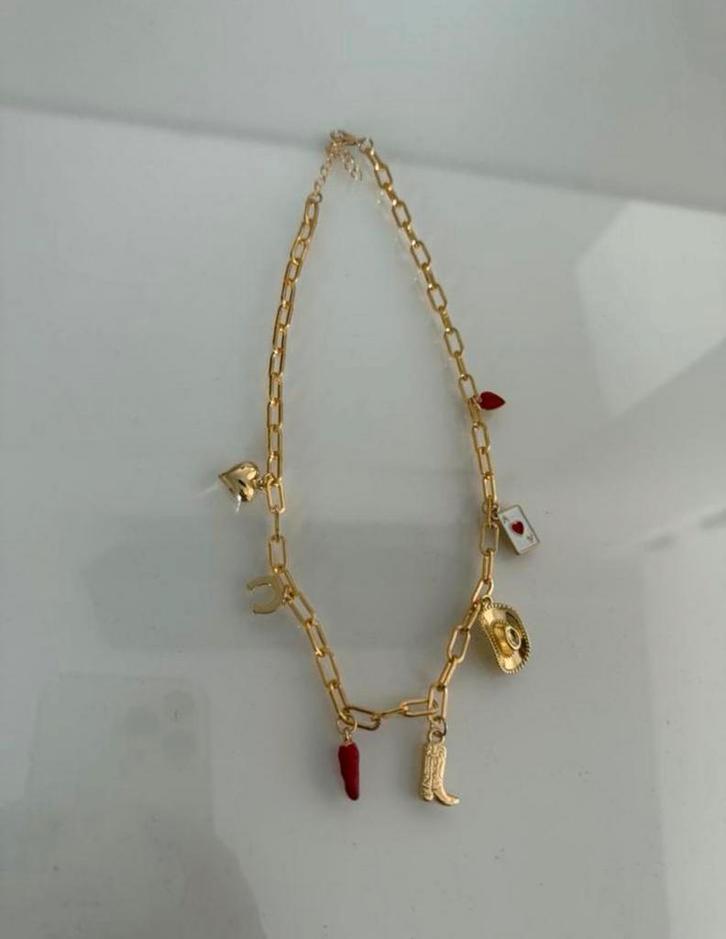 Gouden bedelketting, Sieraden, Tassen en Uiterlijk, Kettingen, Nieuw, Overige materialen, Ophalen of Verzenden
