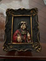 Fotolijstje met hond in kostuum, Ophalen of Verzenden, Gebruikt, Kunststof, Minder dan 50 cm