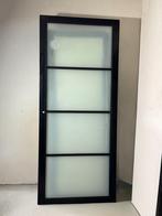 Opdek zwart binnendeur 211,5 x 88 cm rechts, Doe-het-zelf en Verbouw, Ophalen, Binnendeur, 200 tot 215 cm, Glas