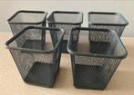 IKEA Pennenbakjes Zwart Draad - 5 stuks, Gebruikt, Ophalen of Verzenden, Minder dan 10 liter, Metaal