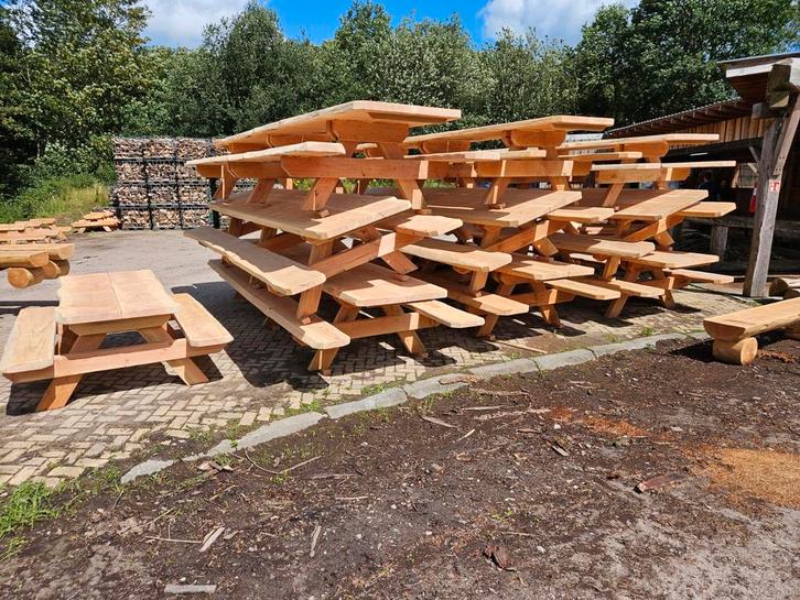 Picknicktafel | picknickbank | douglas hout | robuust, Tuin en Terras, Picknicktafels, Zo goed als nieuw, Hout, Ophalen