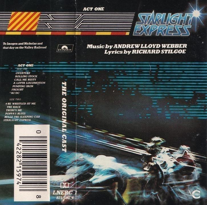 2x Cassettebandje Andrew Lloyd Webber ‎– Starlight Express, Cd's en Dvd's, Cassettebandjes, Zo goed als nieuw, Pop, 1 bandje, Verzenden