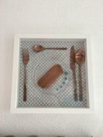 Schilderij “gedekte tafel” 30x30 cm, Ophalen of Verzenden, Nieuw, Schilderij, Minder dan 50 cm