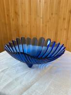 Vintage kobalt blauwe schaal, Ophalen, Gebruikt, Glas, Onbekend