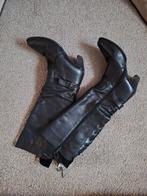 Zwarte leren hoge laarzen maat 39, Kleding | Dames, Hoge laarzen, Zwart, Ophalen of Verzenden, Onbekend