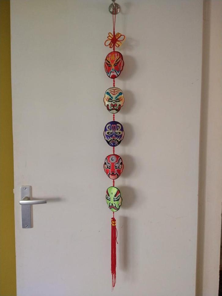 Chinese Opera Masker Hanger Ornament, Huis en Inrichting, Woonaccessoires | Wanddecoraties, Zo goed als nieuw, Ophalen of Verzenden