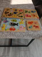 4 houten puzzels, Ophalen, Minder dan 10 stukjes, Gebruikt, 6 maanden tot 2 jaar