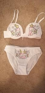 Wit Lingeriesetje met Print - Maat 75B ongedragen, Kleding | Dames, Ondergoed en Lingerie, Onbekend, Ophalen of Verzenden, Wit