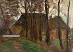 Schilderij Reinhart Dozy, boerderij met bomen, ca. 1920