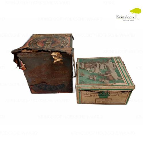 Oude Beschadigde Koek en Snoep Blikken Echte Nostalgie, Verzamelen, Blikken, Gebruikt, Overige, Ophalen of Verzenden