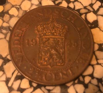2,5 cent Nederlands Indië 1945 beschikbaar voor biedingen